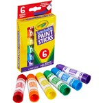 CRAYOLA WASHABLE PAINT STICKS ASSORTED PACK 6
