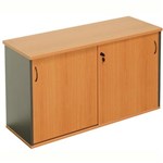 RAPID WORKER CREDENZA SLIDING DOOR LOCKABLE 1500 X 450 X 730MM BEECHIRONSTONE