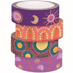 ZART CONTEMPORARY AUSTRALIAN INDIGENOUS WASHI TAPE 15MM X 8M PACK 8