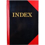BLACK AND RED NOTEBOOK CASEBOUND RULED AZ INDEX 200 PAGE A5 GLOSS COVER