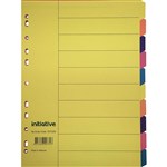 INITIATIVE DIVIDERS MANILLA 10 TAB A4 BRIGHT COLOURS