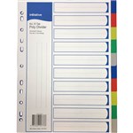 INITIATIVE DIVIDERS PP 10 TAB A4 ASSORTED COLOURS
