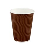 CAPRI RIPPLE DOUBLE WALL CUP 12OZ BROWN BOX 500