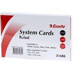 ESSELTE RULED SYSTEM CARDS 127 X 203MM WHITE PACK 100