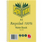 SPIRAX 812 NOTEBOOK 7MM RULED 100 RECYCLED CARDBOARD COVER SPIRAL BOUND A5 120 PAGE