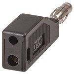 BANANA PLUG PIGGYBACK STYLE 4MM BLACK