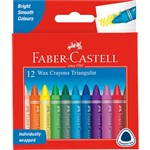FABERCASTELL TRIANGULAR GRIP WAX CRAYONS ASSORTED PACK 12