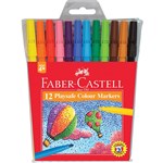 FABERCASTELL PLAYSAFE COLOUR MARKER BROAD TIP ASSORTED WALLET 12