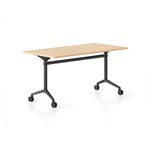 RAPIDLINE TYPHOON FLIP TOP TABLE 1800 X 750MM NATURAL OAK TOP AND BLACK PC ALL OVER FRAME