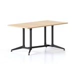 RAPIDLINE TYPHOON MEETING AND BOARDROOM TABLE RECTANGLE 1500 X 750MM NATURAL OAK TOP AND BLACK PC ALL OVER FRAME