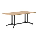 RAPIDLINE TYPHOON MEETING AND BOARDROOM TABLE RECTANGLE 1800 X 900MM NATURAL OAK AND BLACK PC ALL OVER FRAME