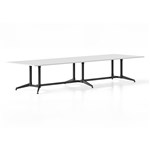 RAPIDLINE TYPHOON MEETING AND BOARDROOM TABLE RECTANGLE 4000 X 1200MM NATURAL WHITE TOP AND BLACK PC ALL OVER FRAME
