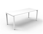 RAPID INFINITY DELUXE 1 PERSON PROFILE LEG SINGLE SIDED WORKSTATION 1800 X 750 X 730MM NATURAL WHITE TOP  WHITE FRAME