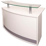 RAPIDLINE MODULAR RECEPTION COUNTER WITH GLASS SHELF 1339 X 872 X 935MM WHITE