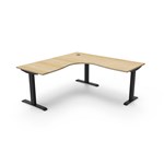 RAPIDLINE BOOST STATIC CORNER WORKSTATION 1800 X 1800MM NATURAL OAK TOP  BLACK FRAME