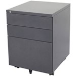 GO STEEL MOBILE PEDESTAL STEEL 3DRAWER LOCKABLE 460 X 472 X 610MM GRAPHITE RIPPLE