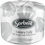 SORBENT PROFESSIONAL LUXURY TOILET TISSUE 3 PLY 225 SHEETS CARTON 48