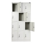 METAL LOCKER 12 DOOR WITH CAM LOCK 900 X 450 X 1800MM GREY