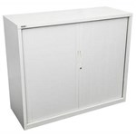 GO STEEL TAMBOUR DOOR CABINET 2 SHELVES 1016 X 1200 X 473MM WHITE CHINA