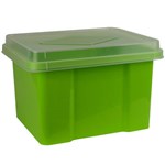 ITALPLAST FILE STORAGE BOX 32 LITRE LIMECLEAR LID