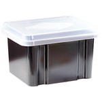ITALPLAST GREENR RECYCLED FILE STORAGE BOX 32 LITRE BLACKCLEAR LID