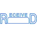DESKMATE PREINKED MESSAGE STAMP RECEIVED DATE BLUE