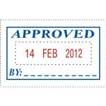DESKMATE SELFINKING DATE STAMP APPROVED BLUERED