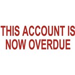 DESKMATE PREINKED MESSAGE STAMP THIS ACCOUNT IS NOW OVERDUE RED