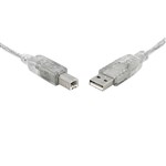 8WARE USB 20 PRINTER CABLE TYPE A TO B MALE TO MALE 2M CLEAR