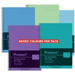 PROTEXT NOTE BOOK 8MM FEINT RULED 55GSM 100 PAGE A5 ASSORTED