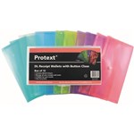 PROTEXT DOCUMENT WALLET WITH BUTTON DL TRANSLUSCENT ASSORTED PP PACK 12