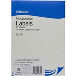INITIATIVE MULTIPURPOSE LABELS 33UP 65GSM 64 X 243MM PACK 100