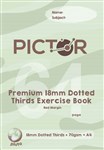 PICTOR PREMIUM EXERCISE BOOK DOTTED THIRDS 18MM 70GSM 64 PAGE A4 PLUTO