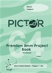 PICTOR PREMIUM A4 64 PAGE PROJECT BOOK 8MM PLAINRULED 70GSM VIRGO