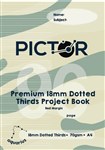 PICTOR PREMIUM A4 96 PAGE PROJECT BOOK 18MM PLAINDOTTED THIRDS 70GSM AQUARIUS