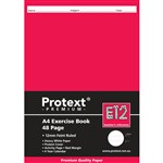 PROTEXT E12 PREMIUM EXERCISE BOOK RULED 12MM 70GSM 48 PAGE A4 ASSORTED