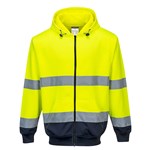 PORTWEST HIGH VISIBILITY ZIPPED HOODY TWOTONE XL YELLOW NAVY