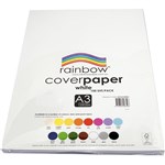 RAINBOW COVER PAPER 125GSM A3 WHITE PACK 100