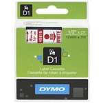 DYMO 45015 D1 LABELLING TAPE 12MM X 7M RED ON WHITE