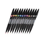 PENTEL ARTS BRUSH SIGN PEN ARTIST 12 ASSORTED COLOUR WALLET