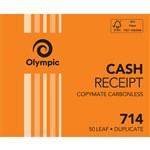 OLYMPIC 714 RECEIPT BOOK CARBONLESS DUPLICATE 50 LEAF 125 X 100MM