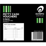 OLYMPIC PETTY CASH VOUCHER PAD 50 LEAF 100 X 120MM PACK 5