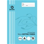 OLYMPIC PD189 PROJECT BOOK 18MM DOTTED THIRDS 55GSM 96 PAGE A4