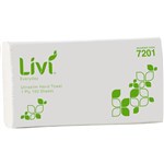 LIVI BASICS ULTRASLIM HAND TOWEL 1PLY 150 SHEET 230 X 240MM CARTON 16