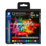 STAEDTLER PIGMENT BRUSH PEN 371 BASIC COLOURS PACK 12
