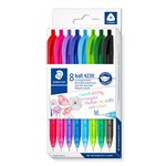STAEDTLER RETRACTABLE BALLPOINT PEN 1MM ASSORTED PACK 8