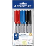 STAEDTLER 430 STICK BALLPOINT PEN MEDIUM ASSORTED PACK 6