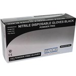 STYLUS NITRILE POWDERFREE DISPOSABLE GLOVES SMALLMEDIUM BLACK PACK 100