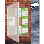 VISIONCHART TX WEATHER RESISTANT NOTICE CASE 590 X 760MM SILVER FRAME CORK BACKGROUND