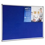 VISIONCHART CORPORATE FELT PINBOARD ALUMINIUM FRAME 1200 X 1200MM ROYAL BLUE